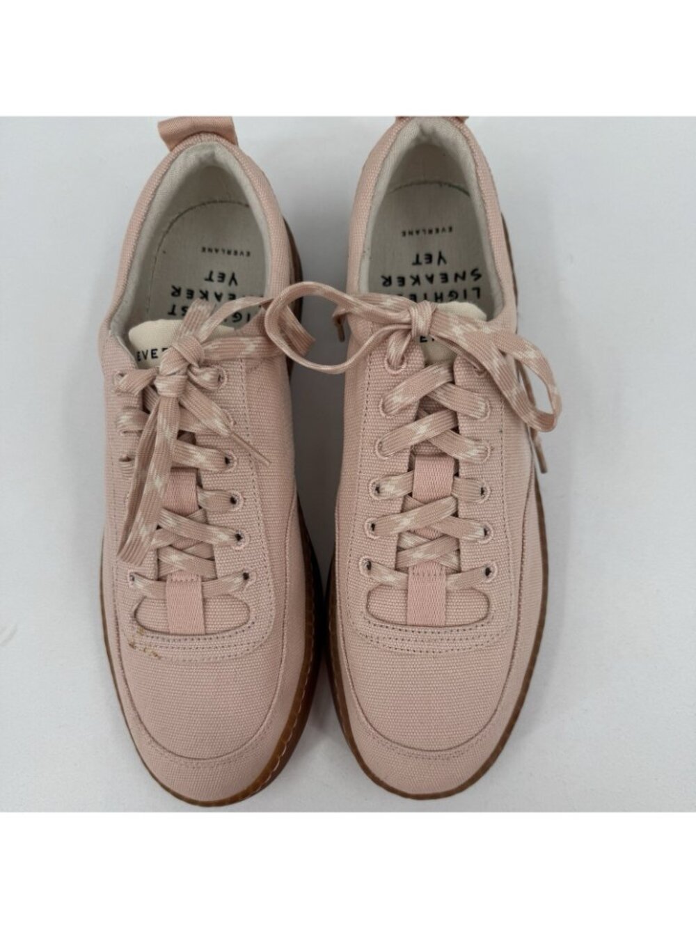 Everlane Tread Bare Sneaker size 13 Women's in Pink Canvas Classic Lace-up Shoes - Picture 6 of 11